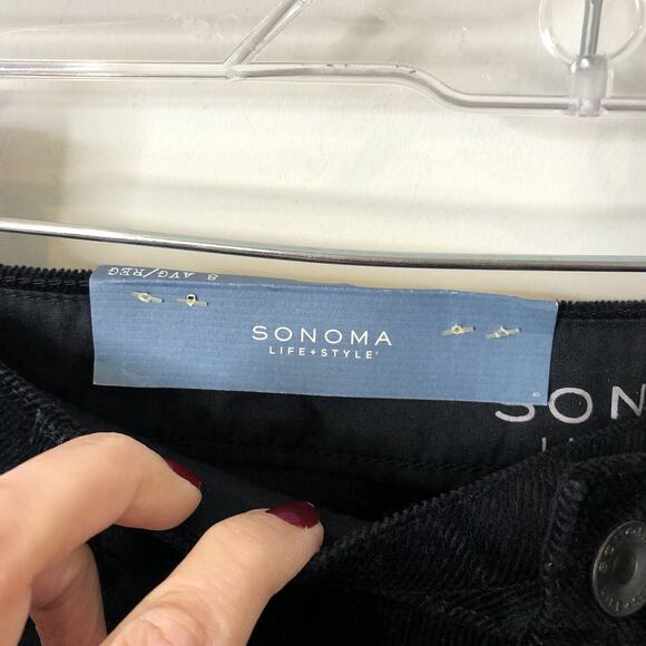 Sonoma NWT Women's Mid Rise Demi Bootcut Black Corduroy Pants Size 8 - Picture 5 of 10